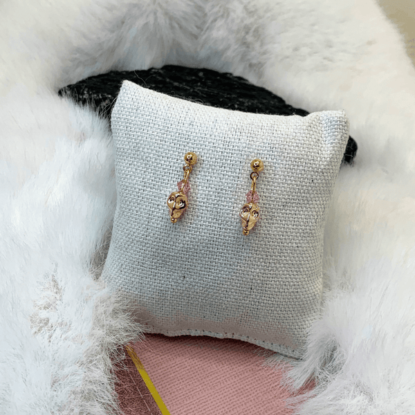 Mini Skullz Earrings Gaia's Designs  18k plated gold, hematite, Swarovski