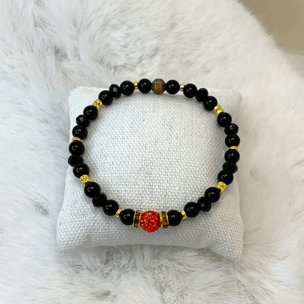 Autumn Style Bracelets Gaia's Designs  Fall, glam, globe, hematite, rhinestone, stretch