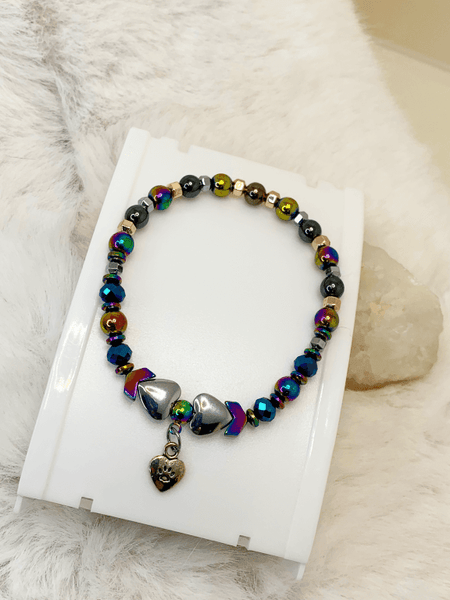 Cat's Meow Bracelets Gaia's Designs  bracelet, cat charm, fall, healing, hematite, stretch