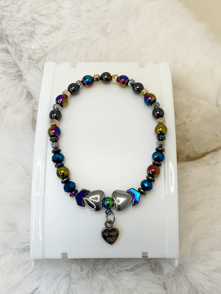 Cat's Meow Bracelets Gaia's Designs  bracelet, cat charm, fall, healing, hematite, stretch