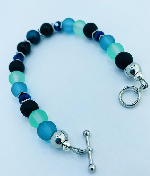 You Compliment Me Bracelets Gaia's Designs glass, healing, hematite, obsidian, tiger's eye, toggle clasp, wire