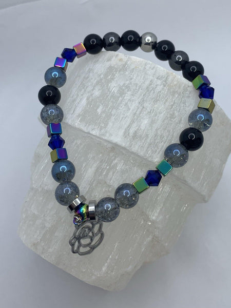 Its a Wrap Bracelets Gaia's Designs charm, healing, hematite, onyx, quartz, stainless, stretch