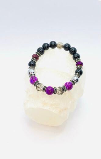 Elevated Glamm Bracelets Gaia's Designs healing, hematite, howlite, Jasper, rhinestone