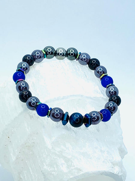 Moonlight Bracelets Gaia's Designs cat's eye, glass, healing, hematite, stretch, tiger's eye