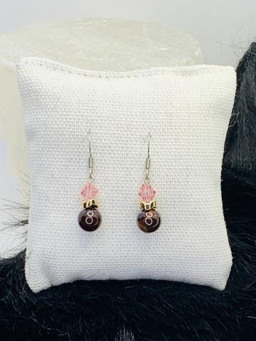 Pink Courage Earrings Gaia's Designs glam, healing, hematite, hypo-allergenic, semi-precious, stainless