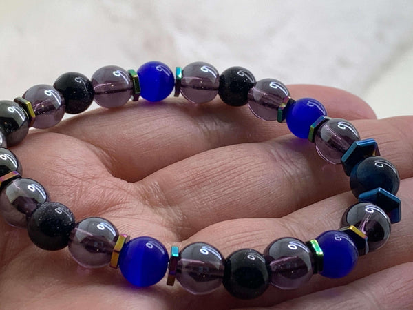 Moonlight Bracelets Gaia's Designs cat's eye, glass, healing, hematite, stretch, tiger's eye