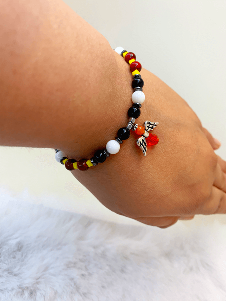Angel Warrior Bracelets Gaia's Designs charm, healing, indigenous, Métis, shell, stretch