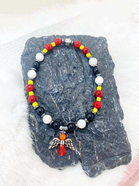 Angel Warrior Bracelets Gaia's Designs charm, healing, indigenous, Métis, shell, stretch