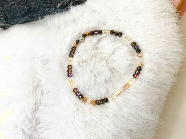 Delicate Elegance Bracelets Gaia's Designs crystal, glass, healing, hematite, silver-plated, xs bead
