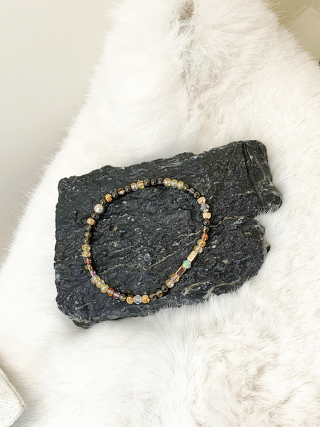 Delicate Elegance Bracelets Gaia's Designs crystal, glass, healing, hematite, silver-plated, xs bead