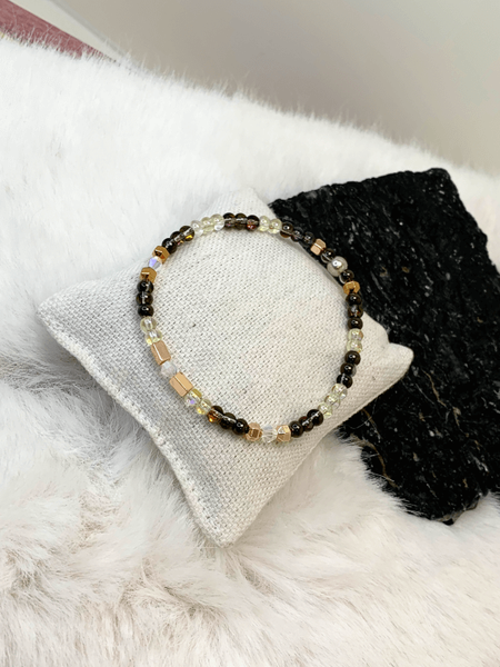 Delicate Elegance Bracelets Gaia's Designs crystal, glass, healing, hematite, silver-plated, xs bead