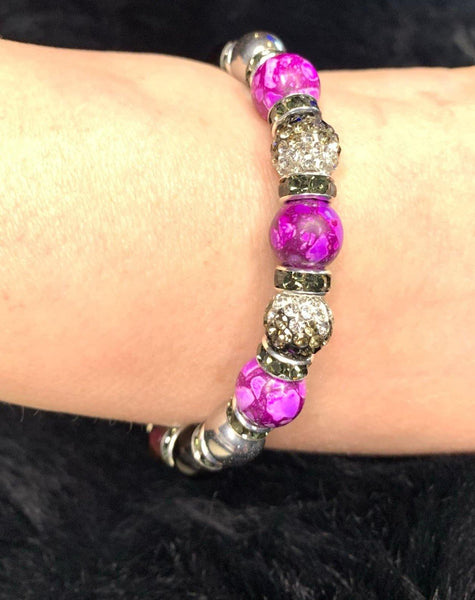 Elevated Glamm Bracelets Gaia's Designs healing, hematite, howlite, Jasper, rhinestone