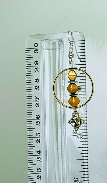 Feeling Gold Earrings Gaia's Designs drop, earrings, glam, hematite, hooks, hypoallergenic