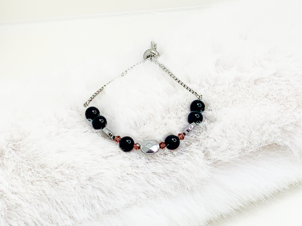 Gaia's Style Bracelets Gaia's Designs healing, hematite, semi-precious, slider, stainless, Swarovski