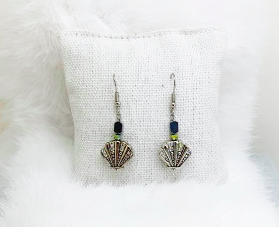 Mermaids Bling Earrings Gaia's Designs earring, hematite, hypo-allergenic, rhinestone