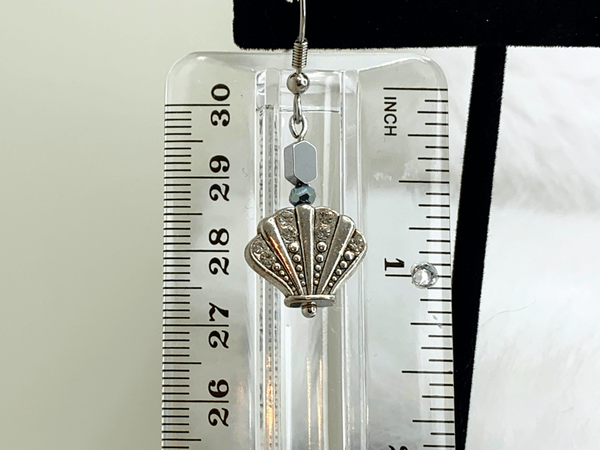 Mermaids Bling Earrings Gaia's Designs earring, hematite, hypo-allergenic, rhinestone