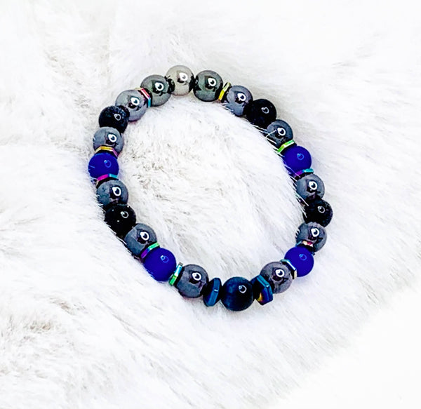 Moonlight Bracelets Gaia's Designs cat's eye, glass, healing, hematite, stretch, tiger's eye