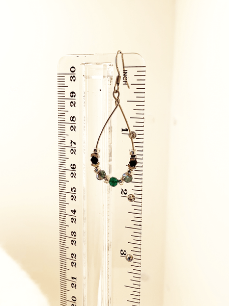 Subtle Glam Earrings Gaia's Designs crystal, glass, hematite, hypo-allergenic, stainless steel