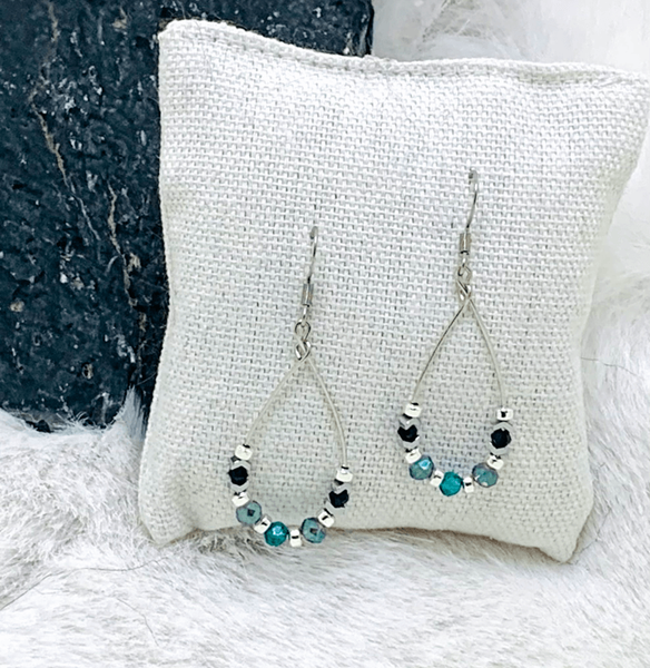 Subtle Glam Earrings Gaia's Designs crystal, glass, hematite, hypo-allergenic, stainless steel