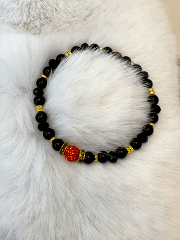 Autumn Style Bracelets Gaia's Designs  Fall, glam, globe, hematite, rhinestone, stretch