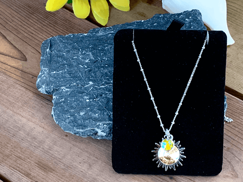 Sterling Sunshine Necklaces Gaia's Designs charm, glam, necklace, stainless, Sterling Silver, Swarovski