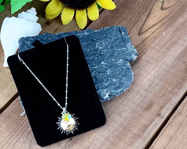 Sterling Sunshine Necklaces Gaia's Designs charm, glam, necklace, stainless, Sterling Silver, Swarovski