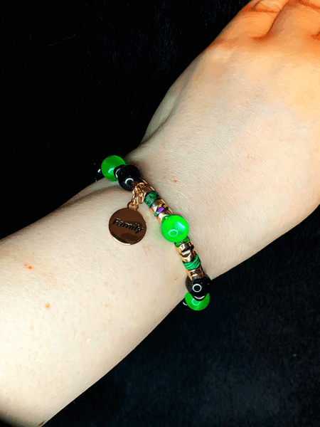 Good Vibes Bracelets Gaia's Designs  bracelet, cat eye, charm, jasper, stretch