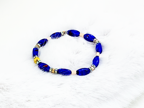Elegant Swirl Bracelets Gaia's Designs glass, healing, hematite, rhinestone
