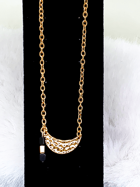 Golden Night Necklaces Gaia's Designs anti tarnish, charm, clasp, hematite, necklace, semi-precious, stainless