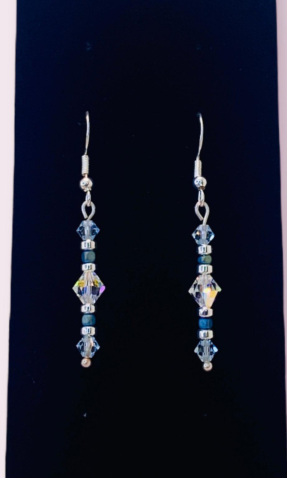 Beauty Drop Earrings Gaia's Designs  drops, earrings, silver, sterling silver, Swarovski, Swarovski crystals