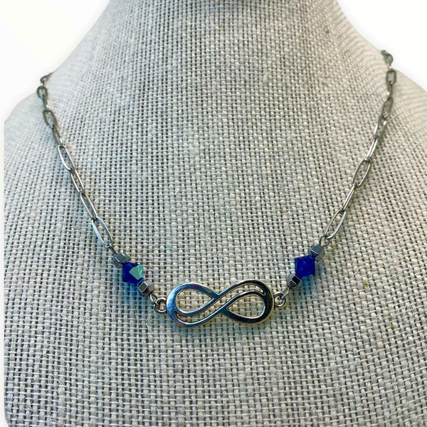 Happy Culture Necklaces Gaia's Designs  crystals, infinity symbol, Métis, Métis jewelry, necklace, paperclipchain, stainless steel