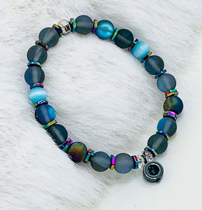 Mermaid's Dream Bracelets Gaia's Designs charm, glass, healing, hematite, semi-precious, Swarovski