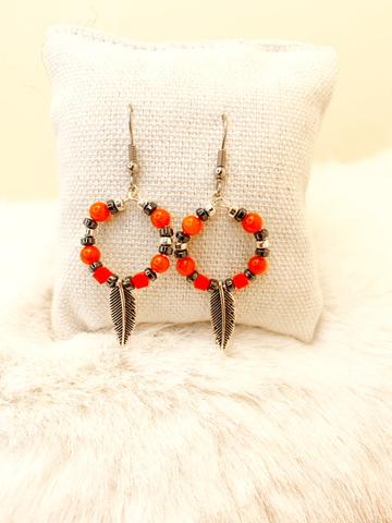 Honor Earrings Gaia's Designs earrings, hoops, hypoallergenic, indigenous, Métis, quartzite