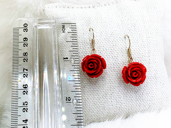 Red Roses Earrings Gaia's Designs 